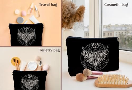 Lacosu Moth Dead Head Makeup Bag – Gothic Witchy Cosmetic Case for Women, Small Purse Organizer - görsel 10