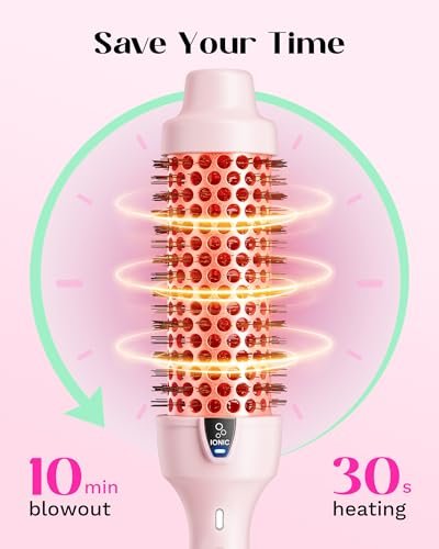 Wavytalk Thermal Brush 1.5 Inch - Negative Ion Hot Air Brush for Blowout Look, Pink Avelisse