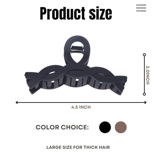 8 Pack Large Claw Clips for Women Thick Hair, Strong Hold Matte Non-Slip Hair Clips, Multi-Style Jaw Clips for Long, Curly & Straight Hair, Neutral & Black Hair Accessories - görsel 4