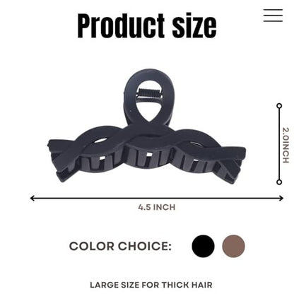 8 Pack Large Claw Clips for Women Thick Hair, Strong Hold Matte Non-Slip Hair Clips, Multi-Style Jaw Clips for Long, Curly & Straight Hair, Neutral & Black Hair Accessories