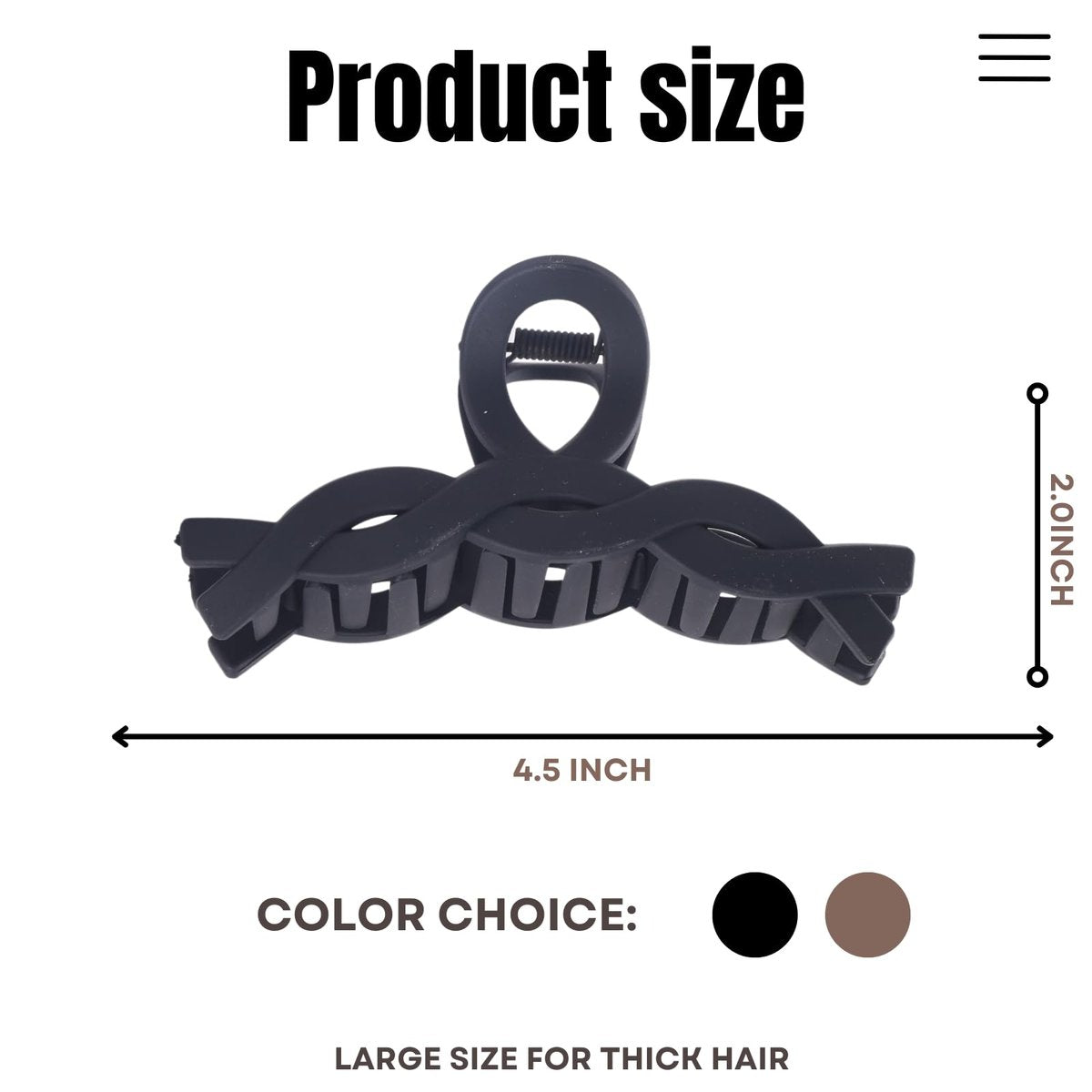 8 Pack Large Claw Clips for Women Thick Hair, Strong Hold Matte Non-Slip Hair Clips, Multi-Style Jaw Clips for Long, Curly & Straight Hair, Neutral & Black Hair Accessories - görsel 3