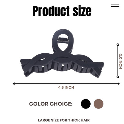 8 Pack Large Claw Clips for Women Thick Hair, Strong Hold Matte Non-Slip Hair Clips, Multi-Style Jaw Clips for Long, Curly & Straight Hair, Neutral & Black Hair Accessories