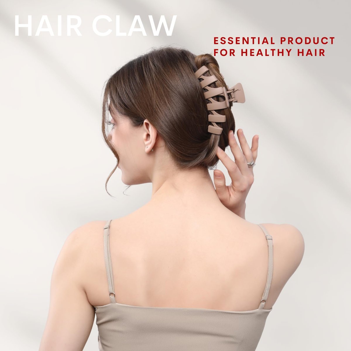 8 Pack Large Claw Clips for Women Thick Hair, Strong Hold Matte Non-Slip Hair Clips, Multi-Style Jaw Clips for Long, Curly & Straight Hair, Neutral & Black Hair Accessories - görsel 5