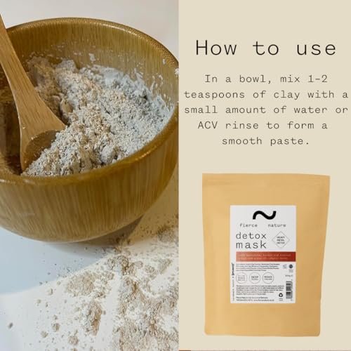 fierce nature Heavy Metal Detox Clay Mask | Bentonite & Rhassoul Clay for Hair & Face | Natural, Clean Skincare & Haircare | 300g - görsel 6