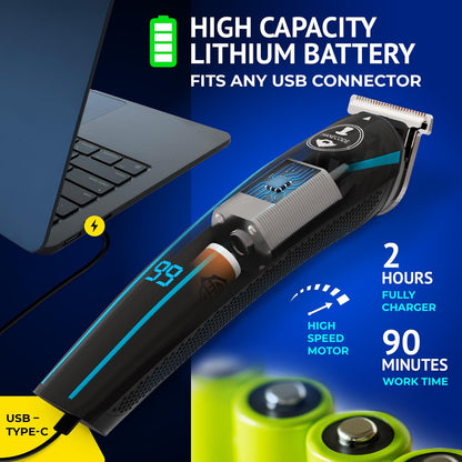 MANECODE 11-in-1 Men's Beard and Mustache Electric Trimmer Kit - Cordless Body and Nose Hair Trimmer with USB Rechargeable Battery
