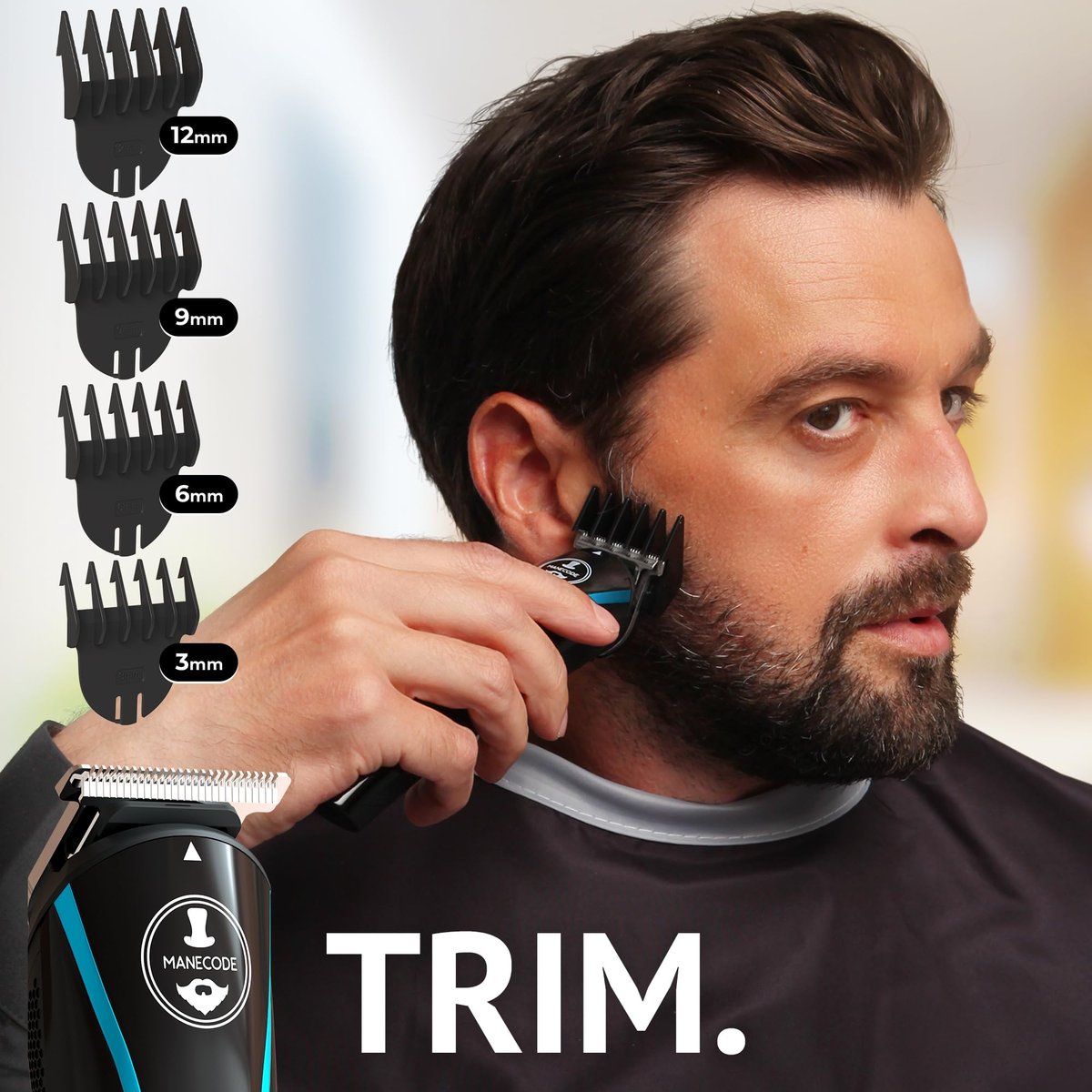 MANECODE 11-in-1 Men's Beard and Mustache Electric Trimmer Kit - Cordless Body and Nose Hair Trimmer with USB Rechargeable Battery - görsel 9
