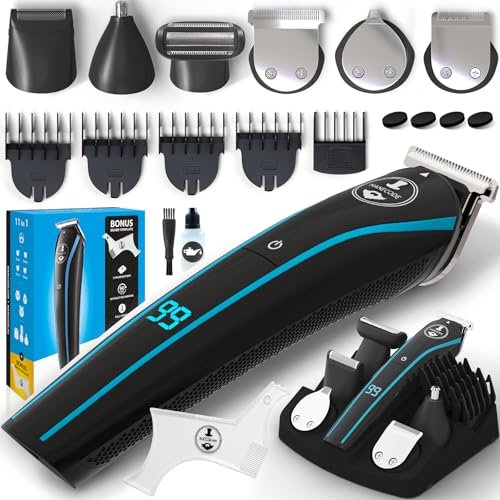 MANECODE 11-in-1 Men's Beard and Mustache Electric Trimmer Kit - Cordless Body and Nose Hair Trimmer with USB Rechargeable Battery - görsel 2