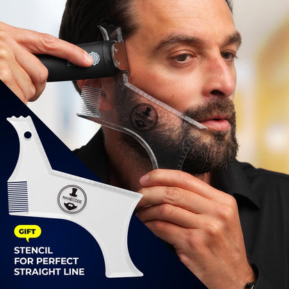 MANECODE 11-in-1 Men's Beard and Mustache Electric Trimmer Kit - Cordless Body and Nose Hair Trimmer with USB Rechargeable Battery