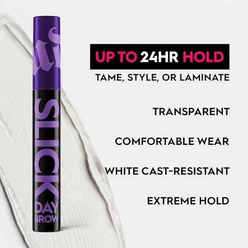 Urban Decay Slick Day Strong-Hold Clear Brow Gel – 24HR Wear, Lifted & Laminated Brows, Flake-Proof, Vegan Avelisse
