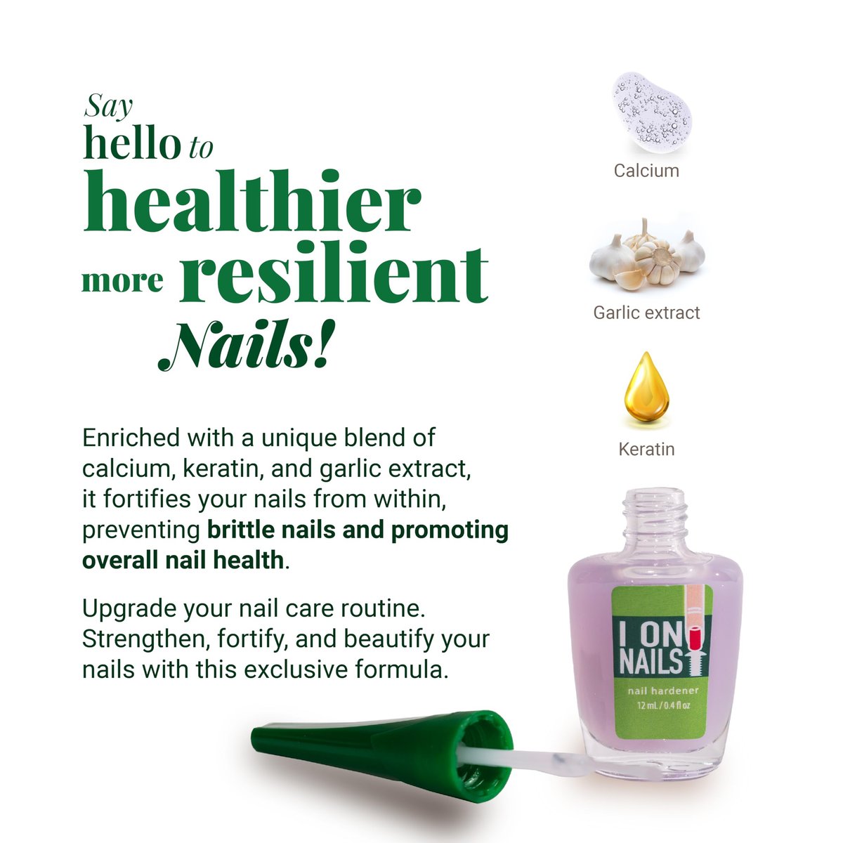 Amen Beauty On Nails: Ultimate Nail Strengthener & Growth Repair - Clear Hardener with Keratin for Damaged Nails - görsel 7