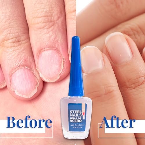 Amen Beauty Steel Nails: Nail Strengthener & Clear Nail Polish for Damaged Nails – Hardener & Growth, Keratin Treatment, Extra Strength (0.4 Fl Oz, Nude) - görsel 4