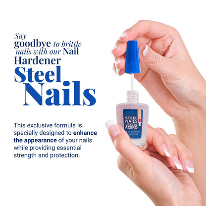 Amen Beauty Steel Nails: Nail Strengthener & Clear Nail Polish for Damaged Nails – Hardener & Growth, Keratin Treatment, Extra Strength (0.4 Fl Oz, Nude)