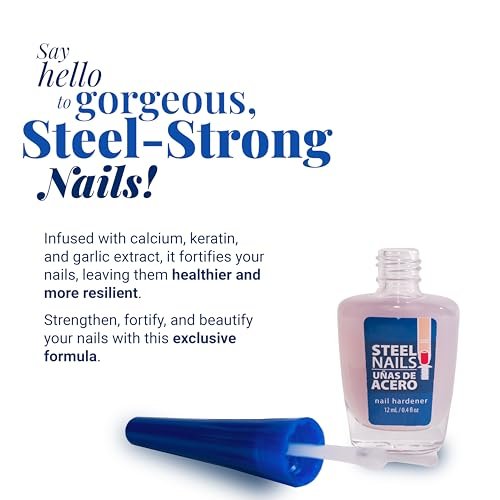 Amen Beauty Steel Nails: Nail Strengthener & Clear Nail Polish for Damaged Nails – Hardener & Growth, Keratin Treatment, Extra Strength (0.4 Fl Oz, Nude) - görsel 8