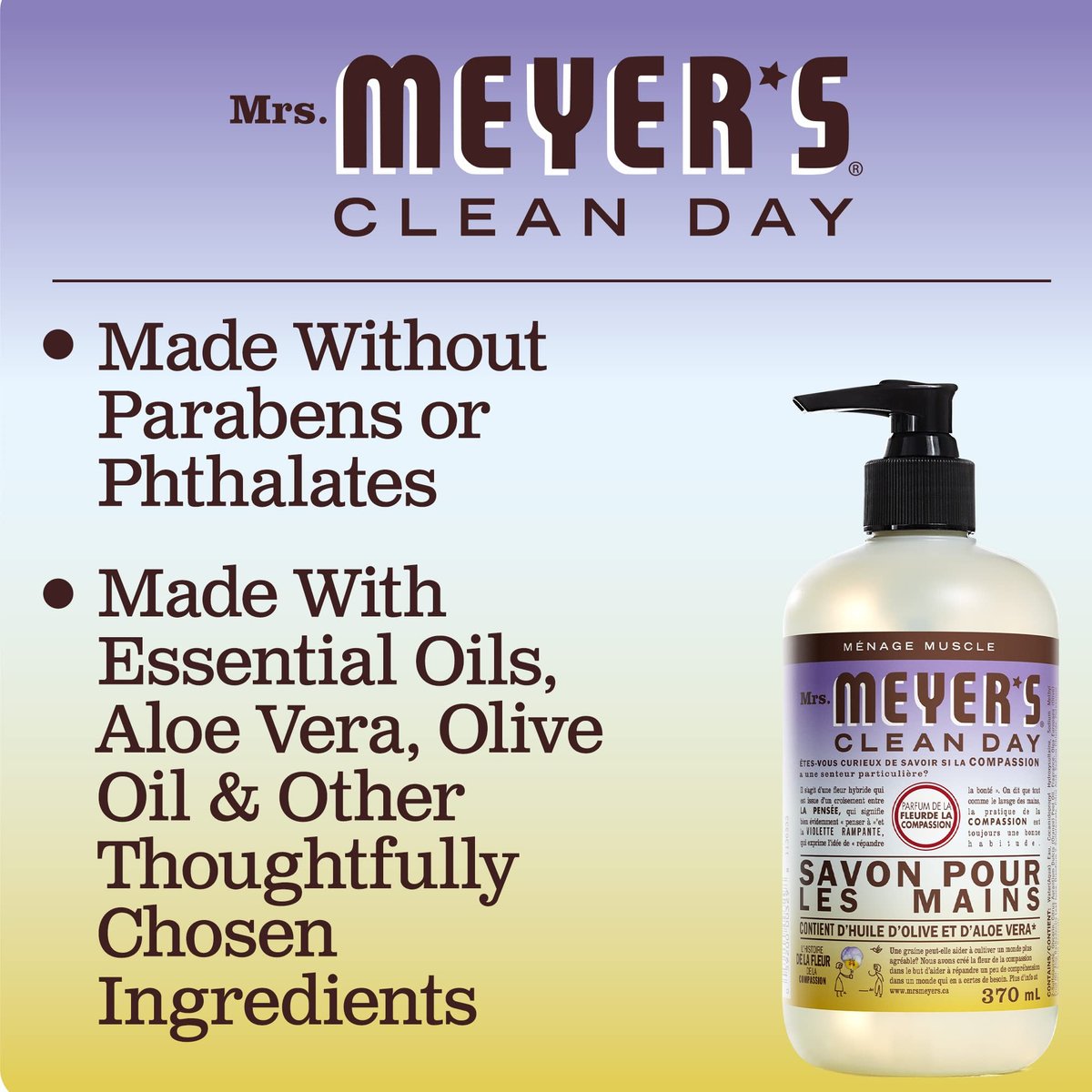 Mrs. Meyer's Clean Day Hand Soap, Compassion Flower Scent, 12.5 fl oz - görsel 5