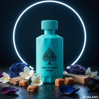 Jo Milano Game of Spades Moon Parfum Spray - 3.4 oz (100ml) Unisex Amber, Fresh, Sweet, Musky, Warm Spicy Fragrance Avelisse