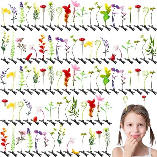 Haawooky 100 Pieces Bean Sprout Hair Clips - Mixed Style Plant Hairpins for Women, Girls, and Kids Avelisse