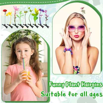 Haawooky 100 Pieces Bean Sprout Hair Clips - Mixed Style Plant Hairpins for Women, Girls, and Kids Avelisse