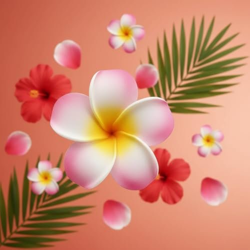 Juroicessry 4 Pcs 7cm White and Pink Hawaiian Frangipani Plumeria Foam Head Flower Party Beach Hair Clip Hair Clips - görsel 4