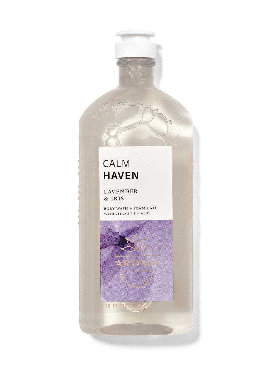 Bath & Body Works Calm Haven Lavender Iris Body Wash & Foam Bath - 10 Fl Oz Avelisse