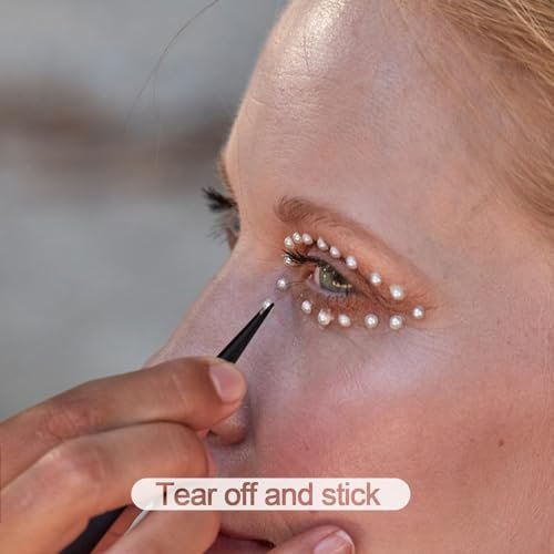 BlingKingdom 660pcs Self Adhesive Pearl Stickers - Flat Back Pearls for Crafts, Hair, Face Makeup, Nails, Phone, Scrapbooking (White, 4 Sizes 3mm/4mm/5mm/6mm) - görsel 12