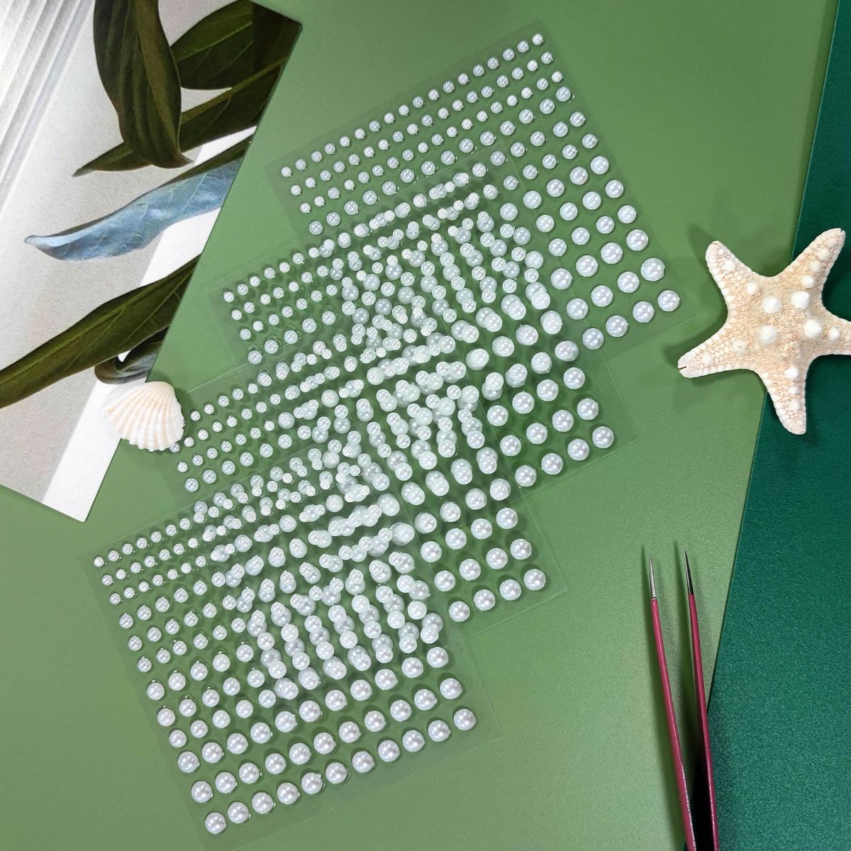 BlingKingdom 660pcs Self Adhesive Pearl Stickers - Flat Back Pearls for Crafts, Hair, Face Makeup, Nails, Phone, Scrapbooking (White, 4 Sizes 3mm/4mm/5mm/6mm) - görsel 15