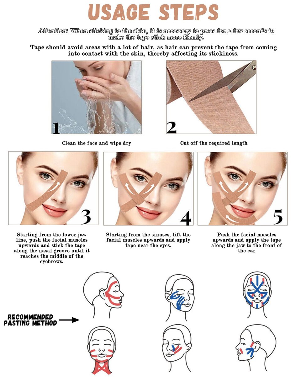 Snmzlc 2 Rolls Facial Myofascial Lift Tape - Anti-Wrinkle Tape Patches for Firming and Tightening Skin, 2.5cm x 5m per Roll, Suitable for All Parts of Face and Neck - görsel 3