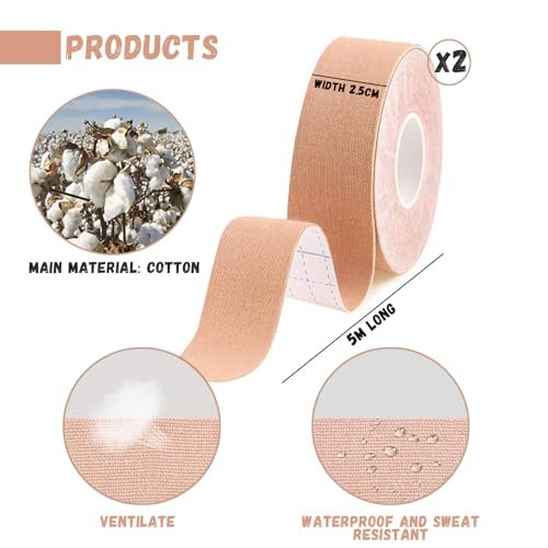 Snmzlc 2 Rolls Facial Myofascial Lift Tape - Anti-Wrinkle Tape Patches for Firming and Tightening Skin, 2.5cm x 5m per Roll, Suitable for All Parts of Face and Neck - görsel 6
