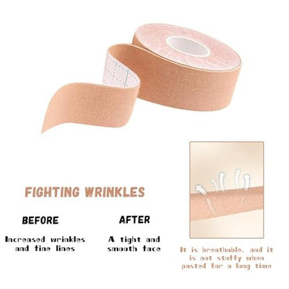 Snmzlc 2 Rolls Facial Myofascial Lift Tape - Anti-Wrinkle Tape Patches for Firming and Tightening Skin, 2.5cm x 5m per Roll, Suitable for All Parts of Face and Neck