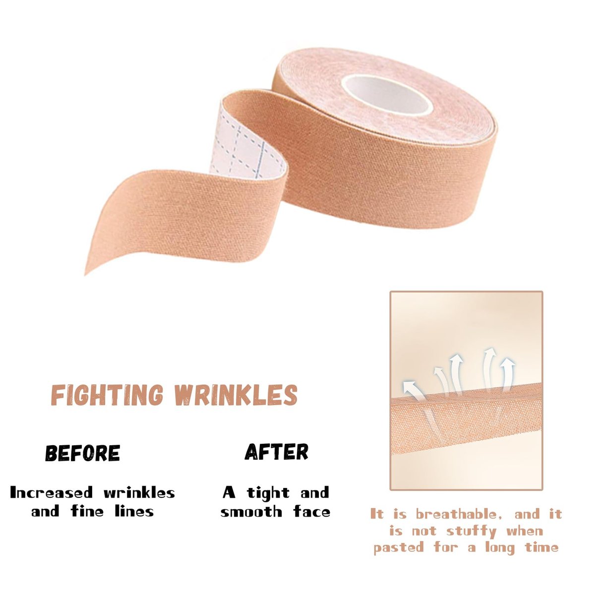 Snmzlc 2 Rolls Facial Myofascial Lift Tape - Anti-Wrinkle Tape Patches for Firming and Tightening Skin, 2.5cm x 5m per Roll, Suitable for All Parts of Face and Neck - görsel 7
