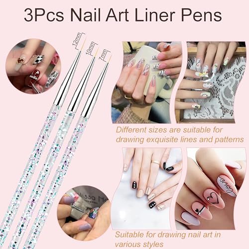 MYR 34-Piece Nail Art Brushes Set - Professional Nail Design Tools with Dotting Tools, Drawing Pens, Brush Brackets, and Nano Polishing Rubs - görsel 10