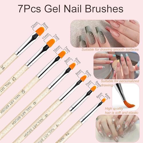 MYR 34-Piece Nail Art Brushes Set - Professional Nail Design Tools with Dotting Tools, Drawing Pens, Brush Brackets, and Nano Polishing Rubs - görsel 6