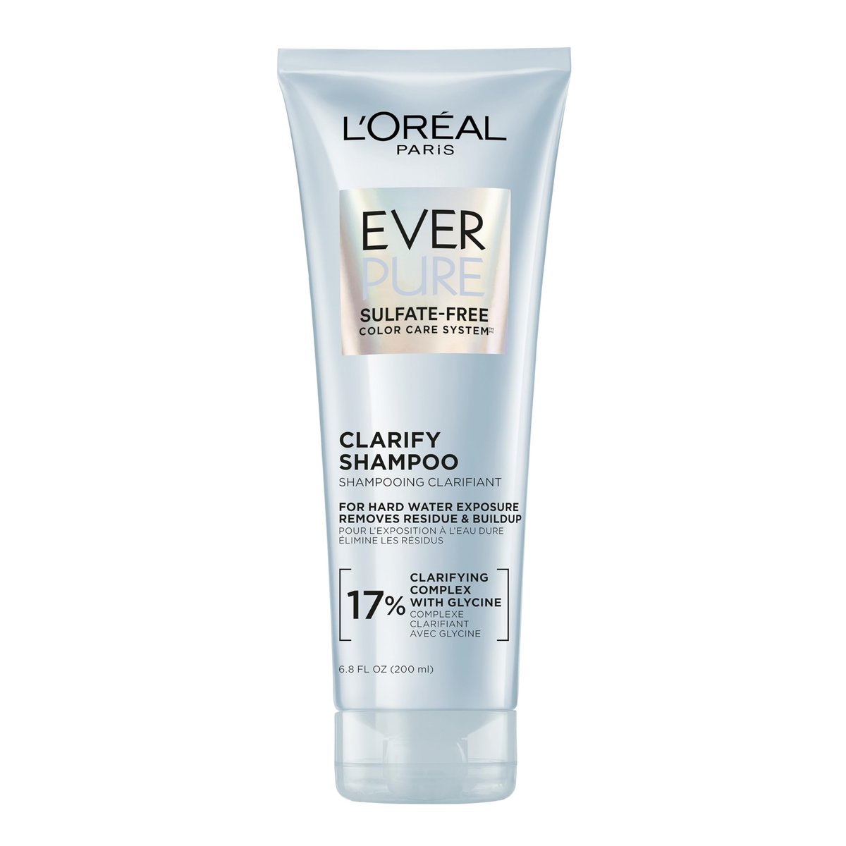 L'Oreal Paris EverPure Clarify Sulfate Free Shampoo with Antioxidants, Clarifying Shampoo for Hard Water Exposure and Styling Build-up, 6.8 Fl Oz - görsel 1