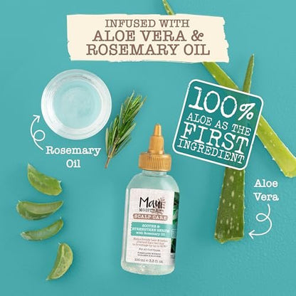 Maui Moisture Scalp Care Soothe & Strengthen Hair Serum with Rosemary Oil & Aloe Vera, Silicone-Free, 3.3 fl. Oz