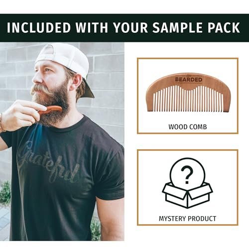 Live Bearded Beard Oil and Butter Grooming Kit Sample Pack with Comb – All-Natural Shea, Argan, Jojoba – Made in the USA Avelisse