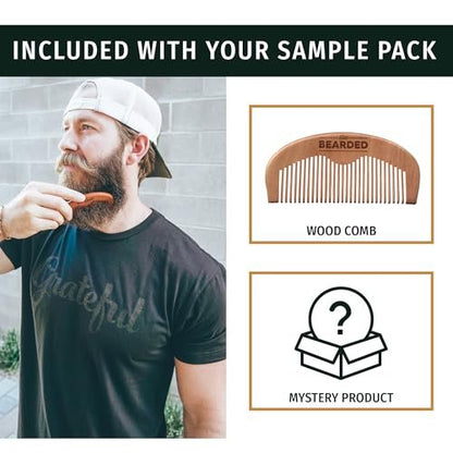 Live Bearded Beard Oil and Butter Grooming Kit Sample Pack with Comb – All-Natural Shea, Argan, Jojoba – Made in the USA Avelisse