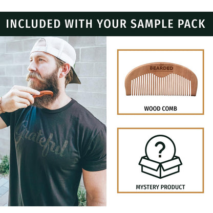 Live Bearded Beard Oil and Butter Grooming Kit Sample Pack with Comb – All-Natural Shea, Argan, Jojoba – Made in the USA Avelisse