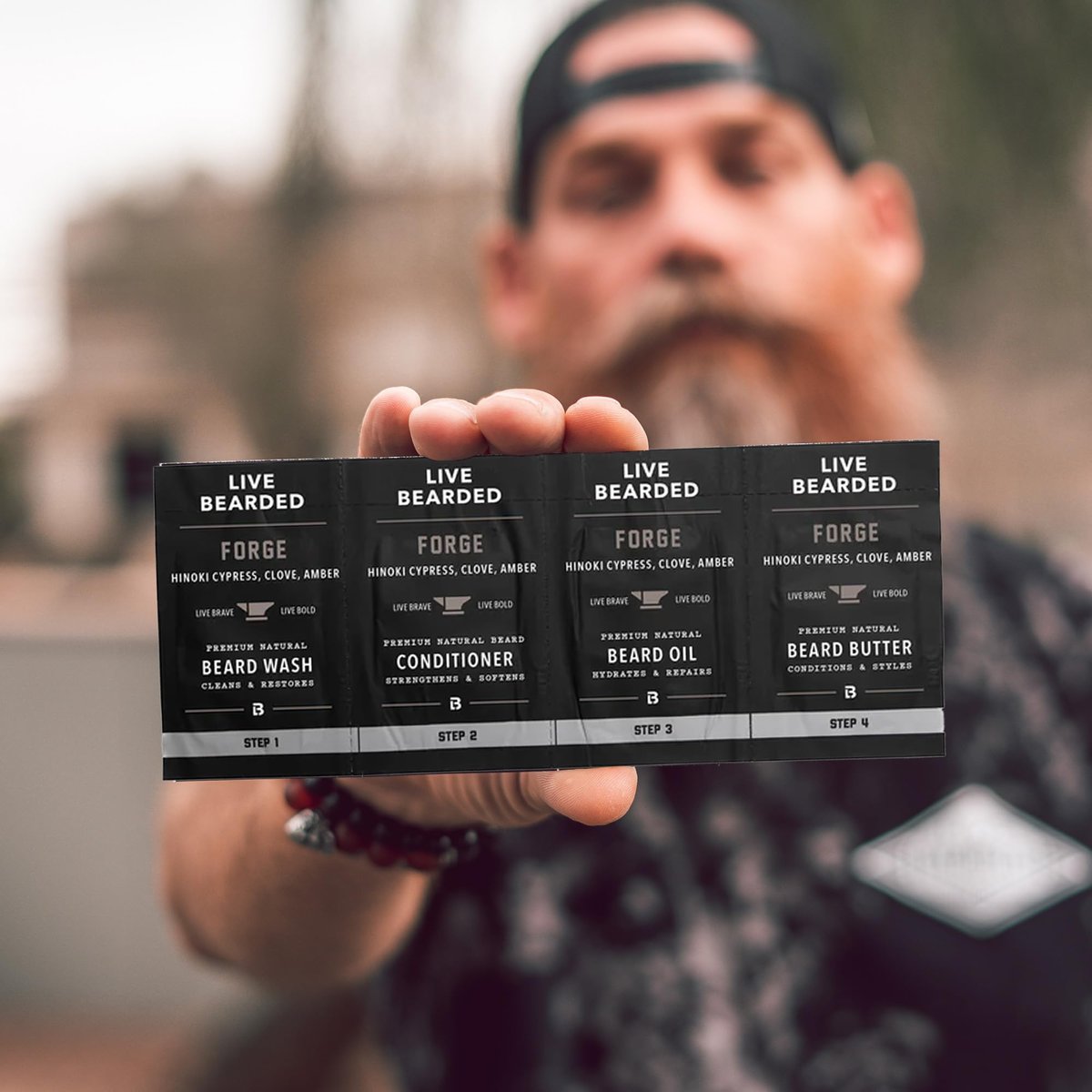 Live Bearded Beard Oil and Butter Grooming Kit Sample Pack with Comb – All-Natural Shea, Argan, Jojoba – Made in the USA Avelisse