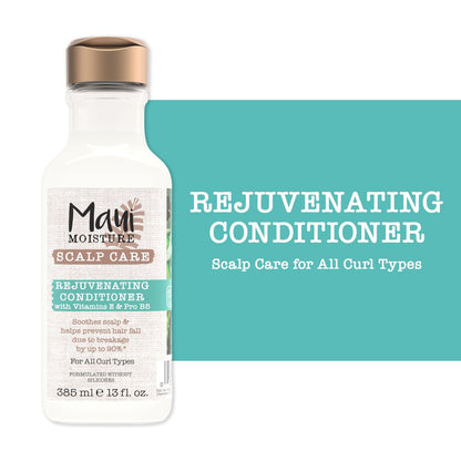 Maui Moisture Scalp Care Rejuvenating Conditioner - Soothing Curly Hair Conditioner with Vitamin E, Pro-Vitamin B5 & Aloe Vera, Silicone-Free, 13 fl. oz