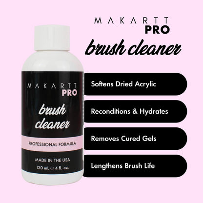 MakarttPro Professional Nail Brush Cleaner & Conditioner – 4oz Acrylic Brush Prep & Sanitation Solution, Made in USA Avelisse