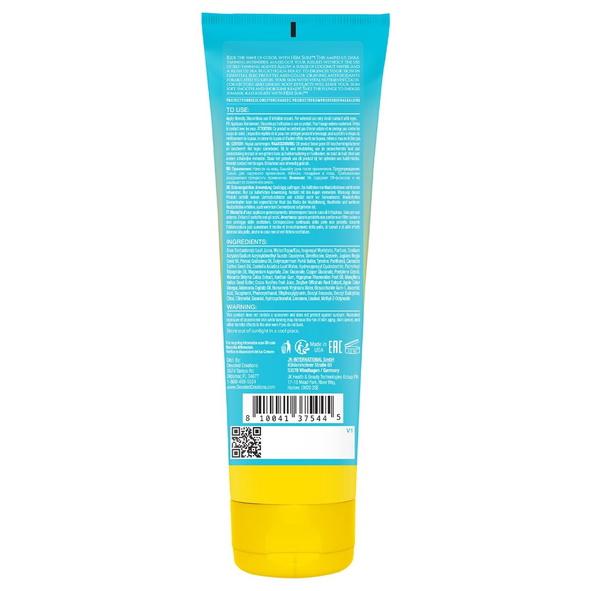 Devoted Creations HIM Surf - Electrolyte Infused Color Extending All Day Hydration Indoor/Outdoor Dark Tanning Intensifier (8.5 oz) Avelisse