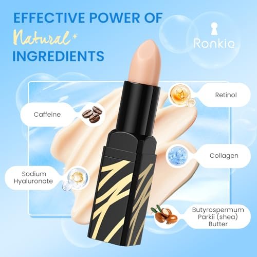 RONKIE Caffeine Eye Cream Stick - Dark Circles & Fine Lines Treatment, Hydrating Eye Area Care, 0.12 oz - görsel 8