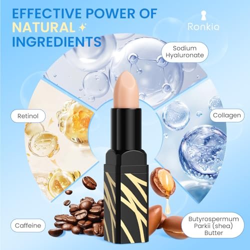 RONKIE Caffeine Eye Cream Stick - Dark Circles & Fine Lines Treatment, Hydrating Eye Area Care, 0.12 oz - görsel 12