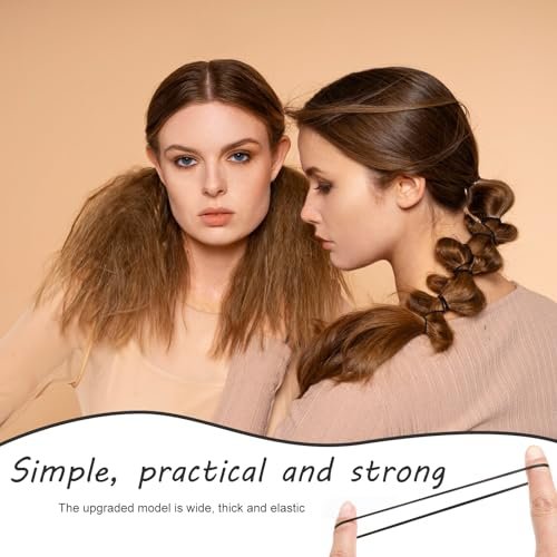 2000 PCS Hair Bands, Elastic Hair Ties with 2 Topsy Tail Tools - Non-Slip Small Hair Rubbers for Ponytails, Black Avelisse