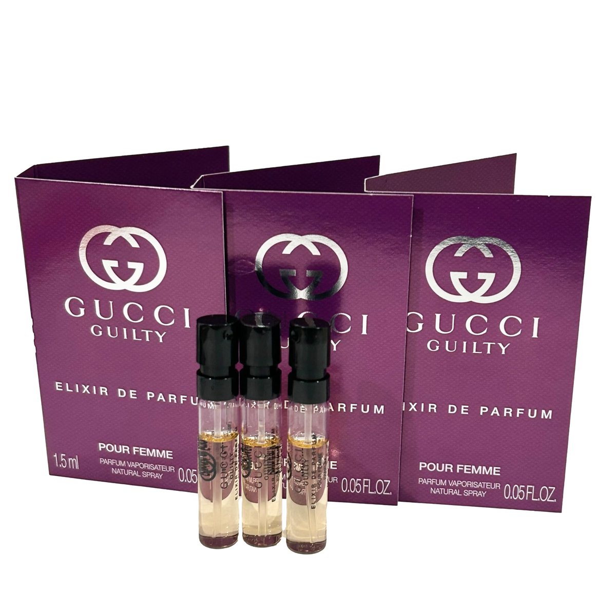 Gucci Guilty Elixir Sample Perfume for Women - 3 x 1.5 ml / 0.05 oz Spray Vials - görsel 1
