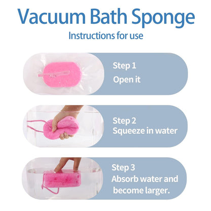 3 Pack Exfoliating Bath Sponge - Soft Shower Scrubbers for Women & Men - Reusable Body Sponges