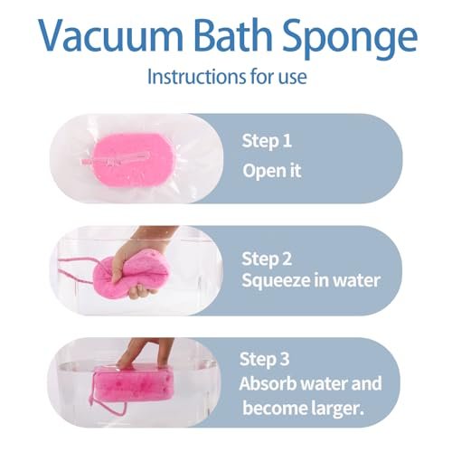 3 Pack Exfoliating Bath Sponge - Soft Shower Scrubbers for Women & Men - Reusable Body Sponges - görsel 4