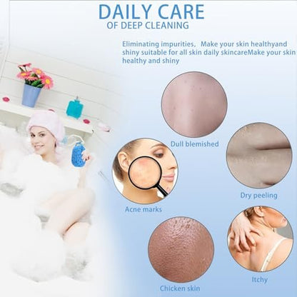 3 Pack Exfoliating Bath Sponge - Soft Shower Scrubbers for Women & Men - Reusable Body Sponges