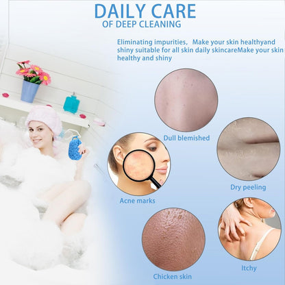 3 Pack Exfoliating Bath Sponge - Soft Shower Scrubbers for Women & Men - Reusable Body Sponges
