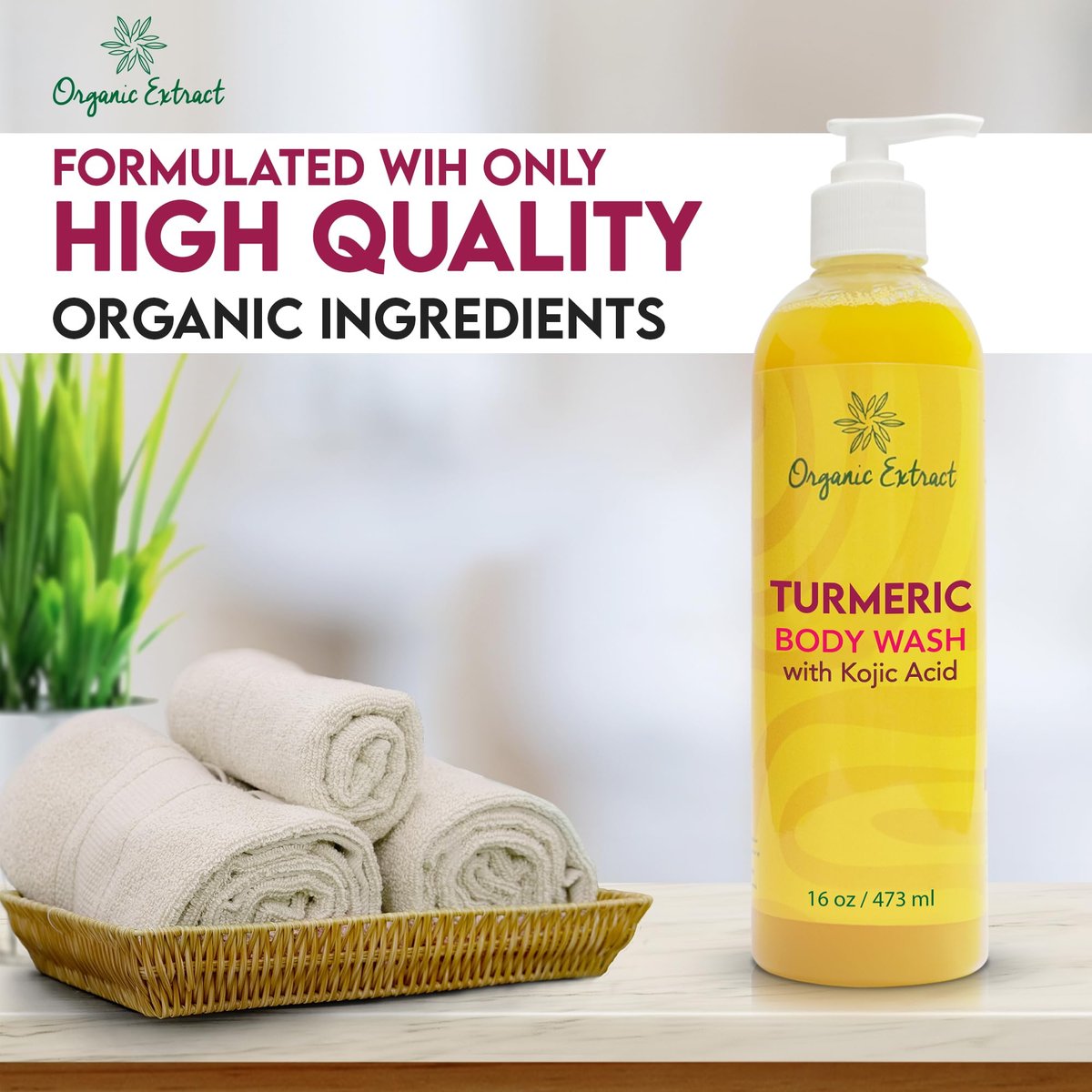 Organic Extract Turmeric Kojic Acid Body Wash – Skin Brightening Shower Gel with Shea Butter & Aloe Vera, 16 fl oz - görsel 13