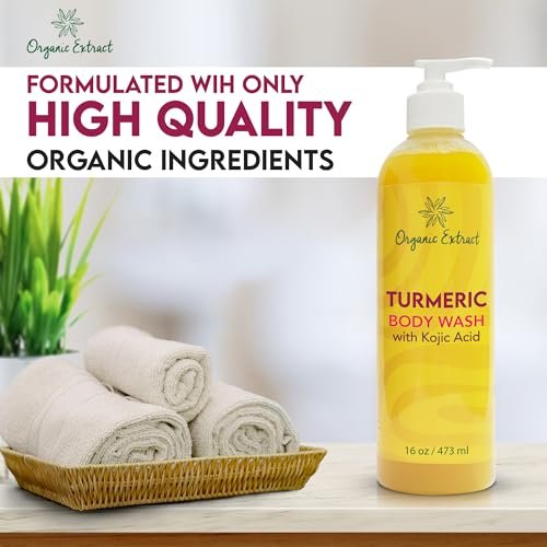 Organic Extract Turmeric Kojic Acid Body Wash – Skin Brightening Shower Gel with Shea Butter & Aloe Vera, 16 fl oz - görsel 14